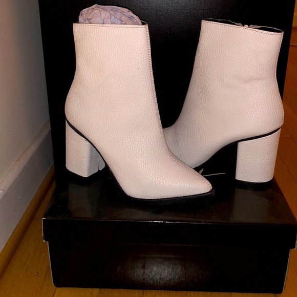 Nasty Gal Shoes - Nasty Gal Leather Almond Toe High Ankle Boots